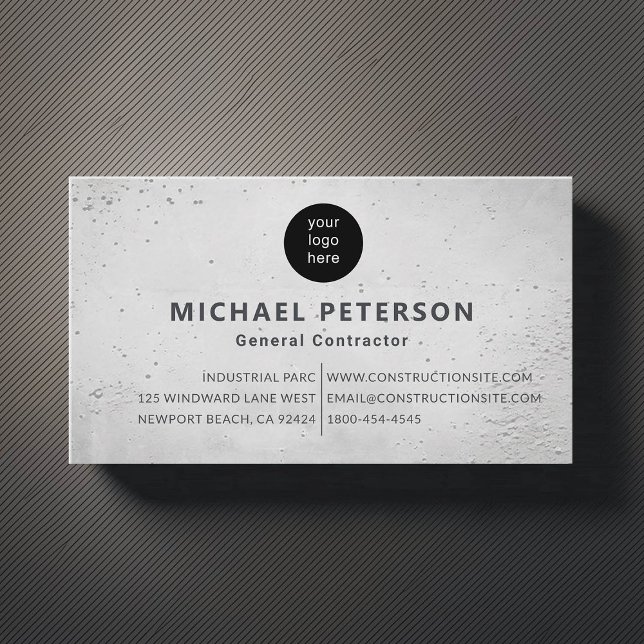 Konstrukteur-Entwickler-Zement-Modern-Logo Visitenkarte (construction company builder remodeling logo business card concrete simple minimalist modern)