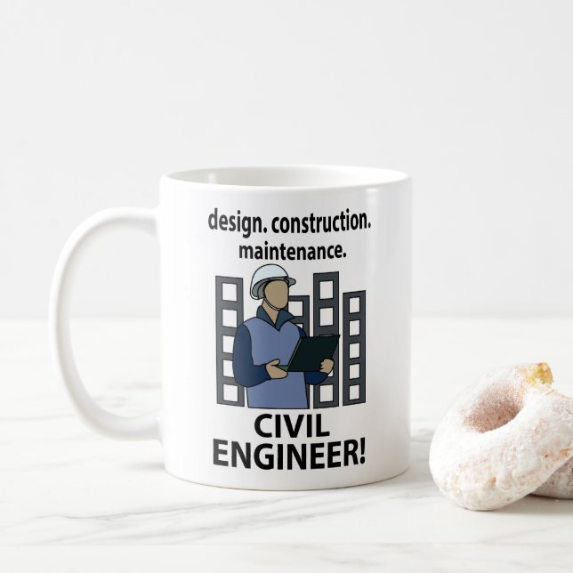 Konstrukteur für zivile Ingenieure, Ziviler Ingeni Kaffeetasse (Mit Donut)