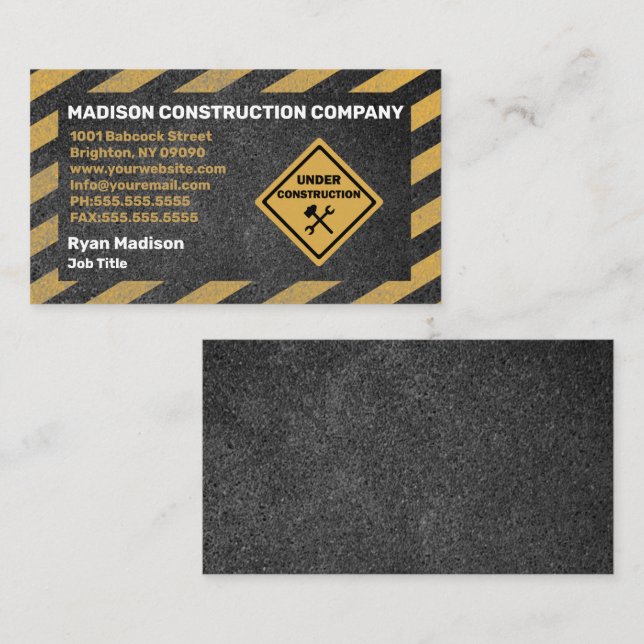 Konstruktion | Contractor Business Card Visitenkarte (Vorne/Hinten)