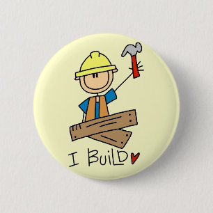Konstruktion Ich baue T-Shirts und Geschenke Button