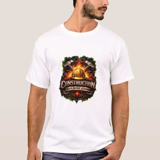 Konstruktion Tod vor Ehre Finsterer Biker T-Shirt (Vorderseite)