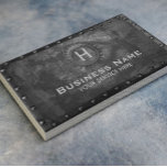 Konstruktion Vintages Monogramm rosty Black Metal Visitenkarte<br><div class="desc">Vintage Monogram Rusty Black Metal Steampunk Construction Business Cards.</div>