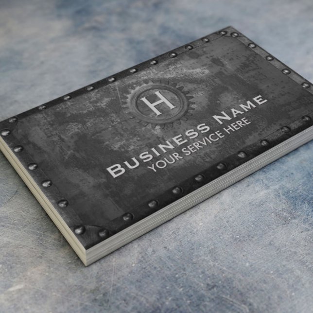 Konstruktion Vintages Monogramm rosty Black Metal Visitenkarte (Von Creator hochgeladen)