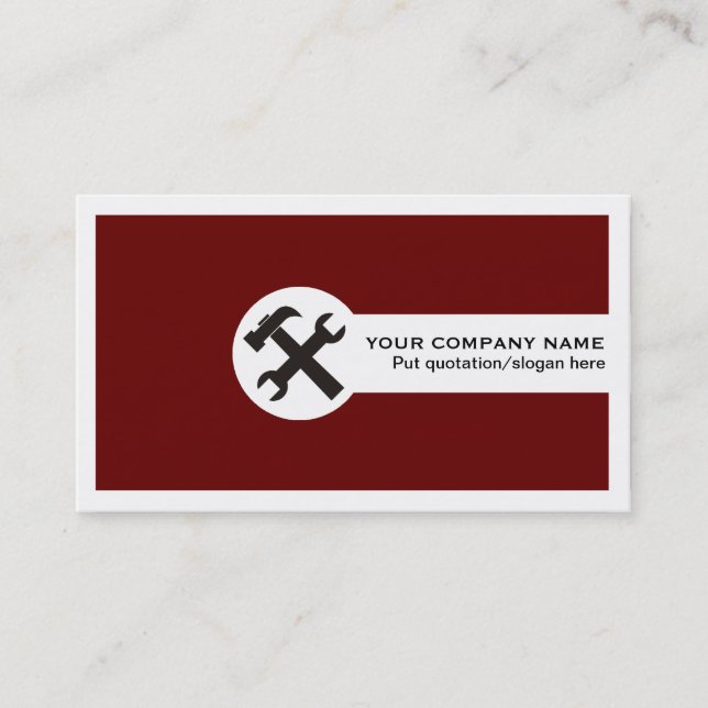 Konstruktion Visitenkarten tief rot Visitenkarte (Vorderseite)