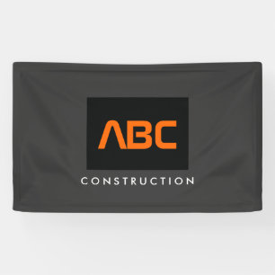 Konstruktion von Schwarz/Orange-Monogramm-Logos Banner