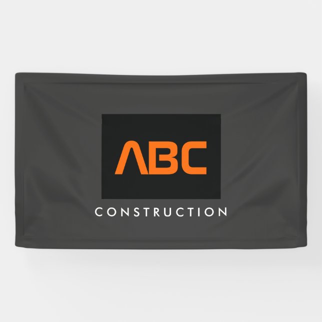 Konstruktion von Schwarz/Orange-Monogramm-Logos Banner (Horizontal)