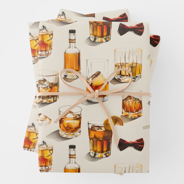 Konstruktion von Whiskey- und Bugs-Krawatte Geschenkpapier Set (Beispiel)