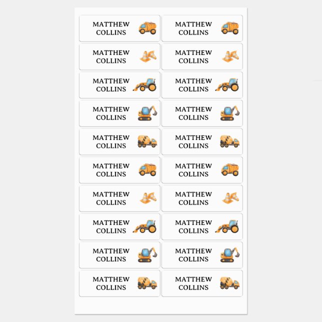 Konstruktion wasserfester Personalisierter Namenss Etiketten (Blatt)