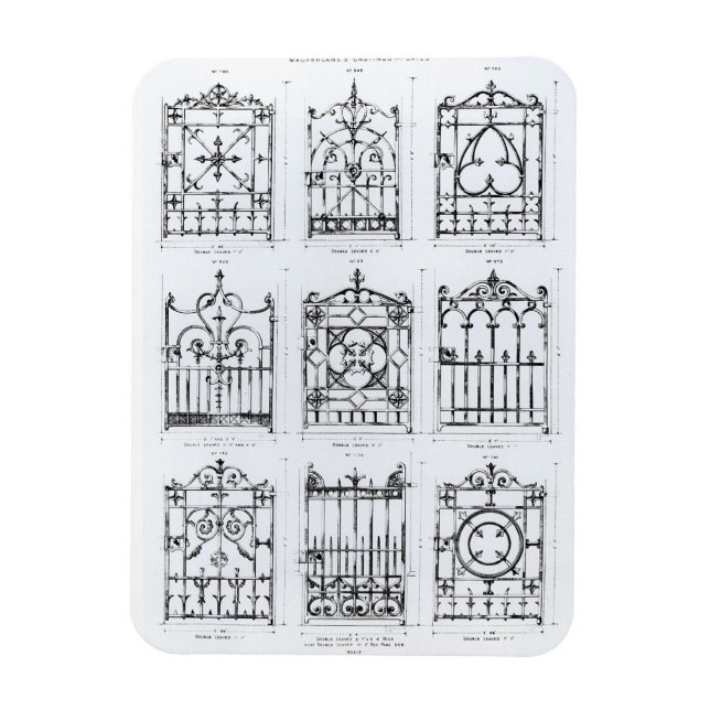 Konstruktionen für Gusseisengeländer, aus "Macfarl Magnet (Vertikal)