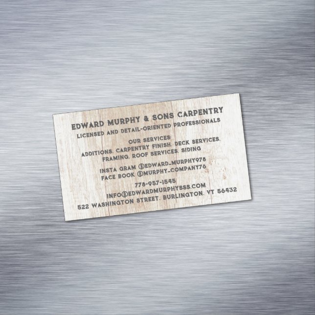 Konstruktionsbüro Magnetische Visitenkarte (Beispiel)