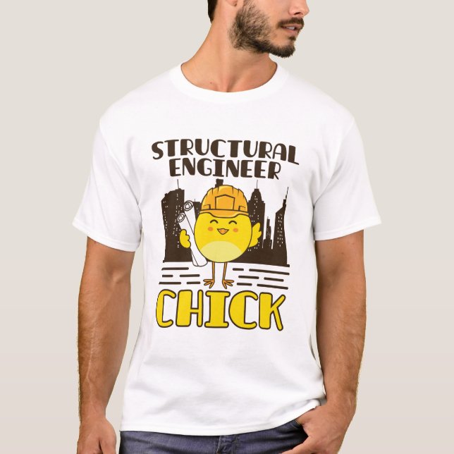 Konstruktionsingenieur Chick Zivil Engineering T-Shirt (Vorderseite)