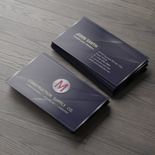 Konstruktionsmetall, Gerahmt, Monogramm, Schwarz Visitenkarte