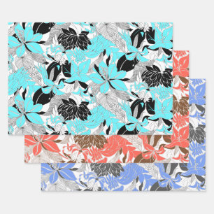 Kontakt Hawaii Tropical Lily & Protea Floral Trio Geschenkpapier Set