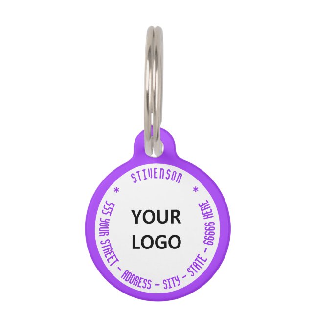 Kontaktdaten für das benutzerdefinierte Logo oder  Haustiermarke (Rückseite)