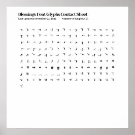 Kontaktformular für Schriftart-Glyphen Poster