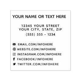 Kontaktinformation der sozialen Medien Selbstfarbi Permastempel