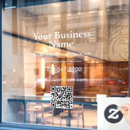 Kontaktinformation zu White Company Name Storefron Fensteraufkleber