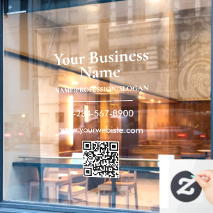 Kontaktinformation zu White Company Name Storefron Fensteraufkleber