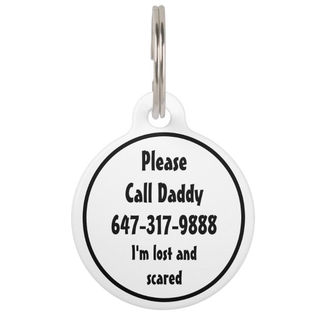 Kontaktinformationen für coole Hunde-ID-Individuel Haustiermarke (Rückseite)