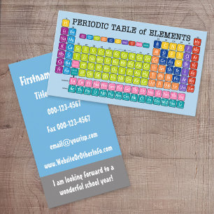 Kontaktinformationen für Wissenschaftslehrer Visitenkarte