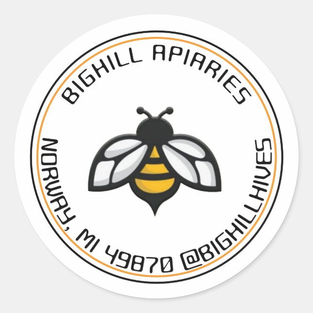 Kontaktinformationen zu Honigbeeren Runder Aufkleber (Vorderseite)