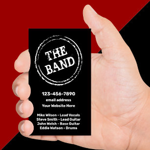 Kontaktkarten für coole Rock'n'Roll-Band Visitenkarte