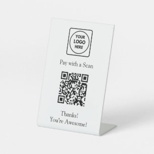 Kontaktloser QR-Code Logo Scan-to-Pay-Zahlung Sockelschild