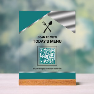 Kontaktloser QR-Code-Menü für Restaurants in Türki Acrylschild