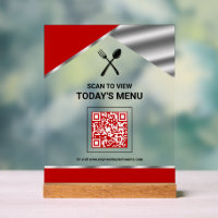 Kontaktloser QR-Code Roter Menüplan für Restaurant