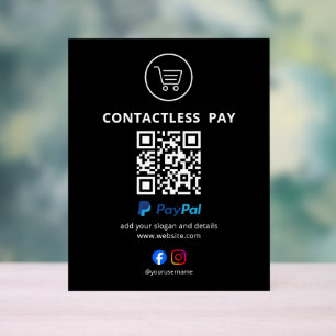 Kontaktloses Bezahlen QR-Code-Schild PayPal Im Acrylschild