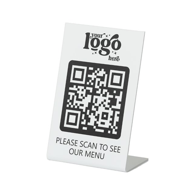 Kontaktloses QR-Code-Restaurant-Menü mit Logo Sockelschild (Von Creator hochgeladen)