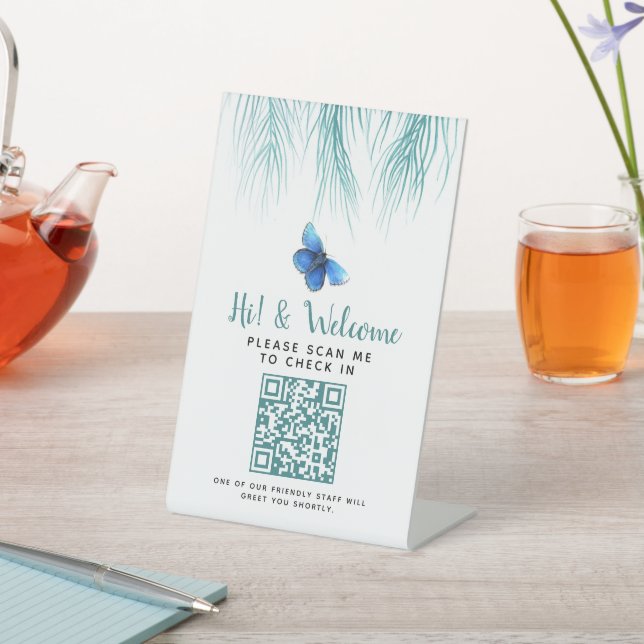 Kontaktloses QR-Gästebuch Logo Sockelschild (In SItu)