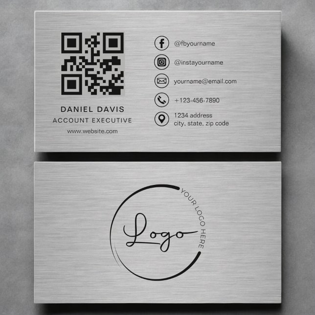 Kontaktmanager Metall QR Code Visitenkarte (Von Creator hochgeladen)