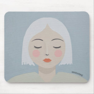 Kontemplation - Minimalistisches Portrait Mousepad