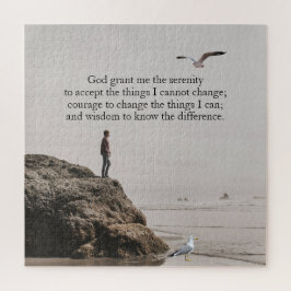Kontemplative Gebetsszene am Serenity Prayer Stran Puzzle