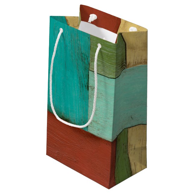 Kontempoare Küste mehrfarbige Malerei Kleine Geschenktüte (Rückseite Schrägansicht)