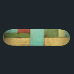 Kontempoare Küste mehrfarbige Malerei Skateboard<br><div class="desc">Aqua, grün, rot und gelb treffen sich in einer Explosion von Farben, die an ein Muster auf einem Stranddeck erinnert. Dieses zeitgenössische Küstengemälde an der Wand zu hängen, könnte Sie dazu verleiten, den Urlaub zu nehmen, den Sie verbringen! Das ist ein tolles Geschenk für alle, die einen Strandurlaub brauchen.</div>
