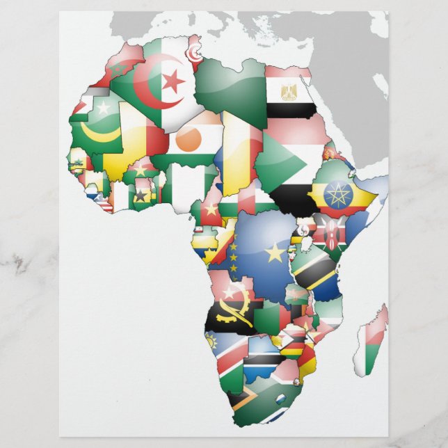 Kontinent Afrika Schöne Mama Afrika farbenfroh (Vorderseite)