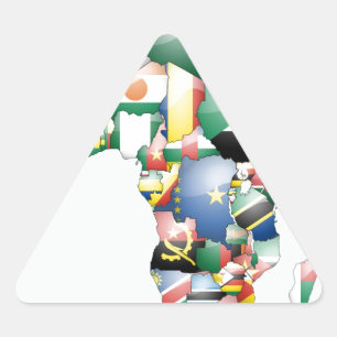 Kontinent Afrika Schöne Mama Afrika farbenfroh Dreieckiger Aufkleber