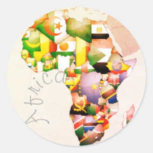 Kontinent Afrika Schöne Mama Afrika farbenfroh Runder Aufkleber