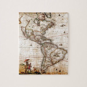 Kontinent Amerika Alte Karte Puzzle