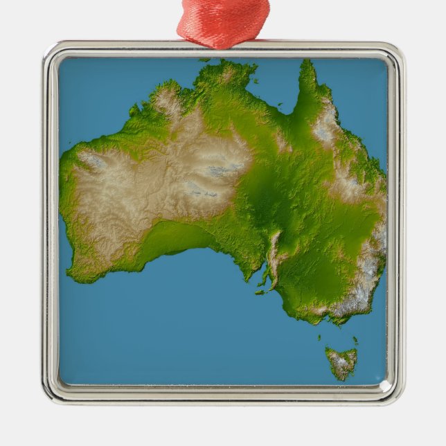 Kontinent Australiens Silbernes Ornament (Vorne)