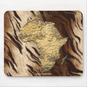 Kontinentale Afrika-Karte auf Faux-Fell-Hintergrun Mousepad