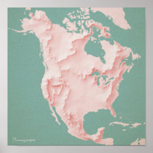 Kontinentale Trennlinien in Nordamerika Poster