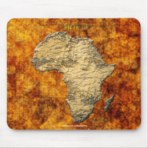 Kontinentalkarte von Afrika auf goldenem rustikale Mousepad