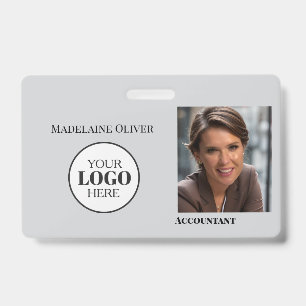 Kontoinhaber Mitarbeiter-ID Foto GreyLogo-Abzeiche Ausweis