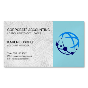 Kontomanager   Corporate Global Logo Magnetische Visitenkarte