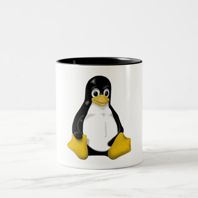 KONTRA, DAS LINUX TUX STATIONIERT ZWEIFARBIGE TASSE (Mittel)