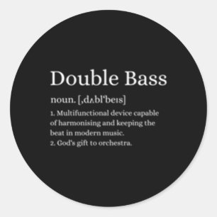 Kontrabass-Bass-Definition Runder Aufkleber
