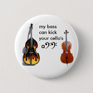 Kontrabass gegen Cello Button